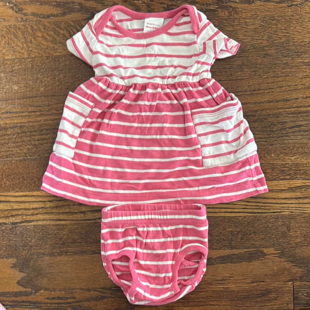 Hanna Andersson Pink and White Casual Dress